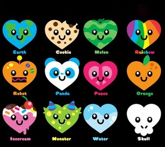 Pattern Patterns Colorful Heart Hearts Shape Fruits Snacks Cute