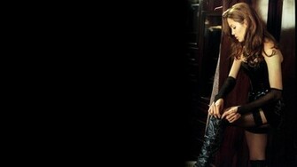 Angelina Jolie Black Stockings Latex