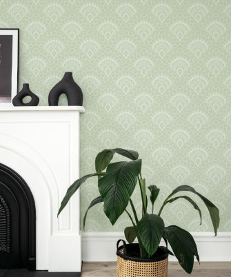 Retro Peacock Wallpaper Modern Art Deco Milton King