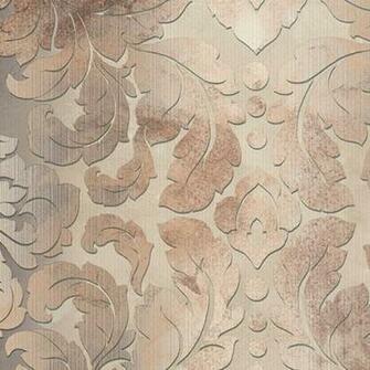 Taupe Three Dimensional Damask Wallpaper All Walls