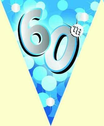 60th BirtHDay Background Bunting Blue