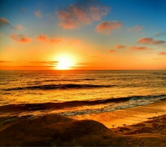 La Jolla Beach Sunset Background Image Wallpaper