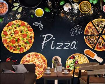 Beibehang Custom Wallpaper 3d Mural Personality Pizza Cake Shop