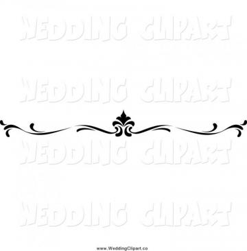 Vector Marriage Clipart Of Black And White Wedding Border Rule By