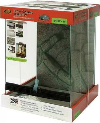 Amazon Zilla Front Opening Terrarium Black X 25in