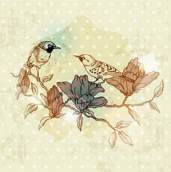 Vintage Birds Background Branch Background