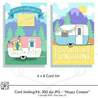 Printable Cards Graphics Happy Camper Part Number 1gja
