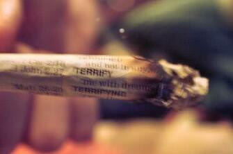 Bible Blunt Bud Marijuana Smoke Terrify Weed