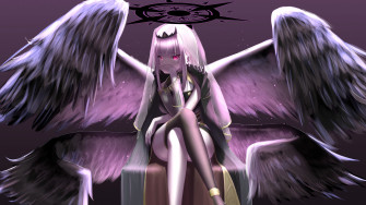 Anime Girl Angel Wings Wallpaper iPhone Phone 4k 2150f