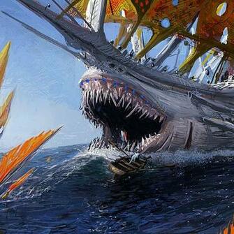 Wallpaper Ship Shark Jaws Boat Sea New iPad Air