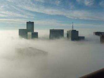 Downtown Dallas Fog Wallpaper Desktop Background