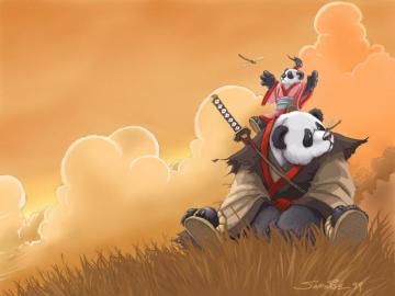 Samurai Panda Wallpaper Art