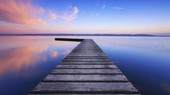 Beautiful Reflection At Lake Pier Wallpaper Evening Quotes In