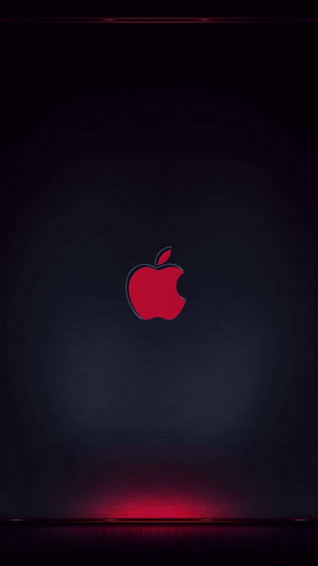 iPhone X Apple Logo Glowing Red Wallpaper