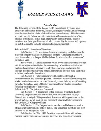 Bolger Njhs By Laws Introduction