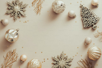 Elegant Christmas Background Frame Border Made Of Golden