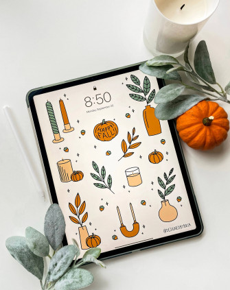 iPad Pro Cute With Mini Pumpkin Wallpaper