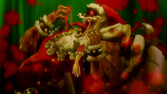 Los Angeles Christmas Background Thunder Claus And Evil