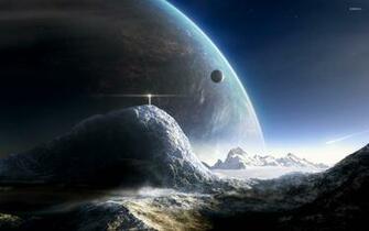 Lifgthouse On A Distant Planet Wallpaper Fantasy