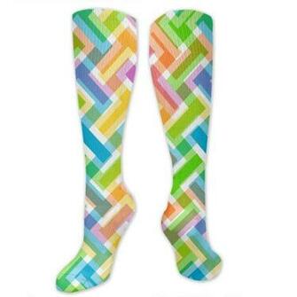 Abstract Pattern Colorful Wallpaper Compression Socks For Men