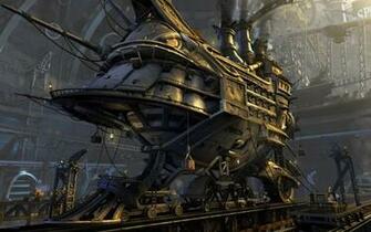 Steampunk Airship Wallpaper Full HD
