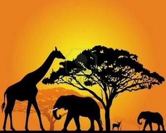 Stock Vector Animal Silhouette Art African Animals