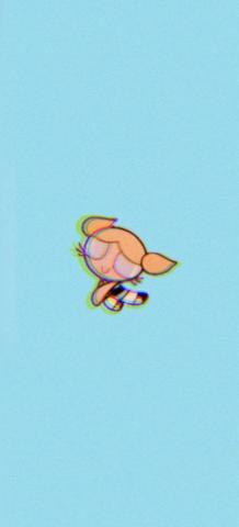 Bubble Powerpuff Girl Phone Wallpaper Blue iPhone