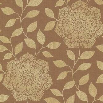 Shirazi Copper Bohemian Floral Wallpaper Swatch Traditional