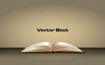 With Opened Book On Brown Surface Background Vector