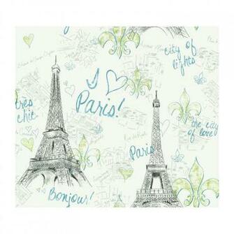 Pw3908 Girl Power Paris Wallpaper White Background Black Tea