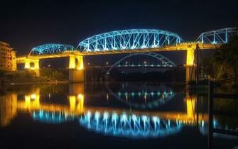 Gold And Blue Bridge Wallpaper iPhone