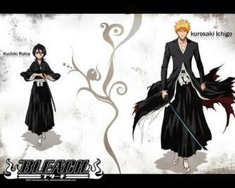 Bleach Anime Wallpaper Titled Kuchiki Rukia And Ichigo Kurosaki