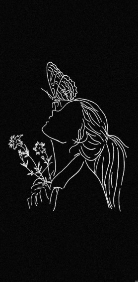 Photo Aesthetic Butterfly Black Flowers Wallpaper And