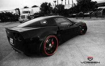 Cars Auto Chevrolet Chevy Corvette Wheels Stance Black Selective