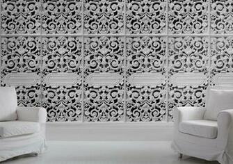 White Cast Iron Lace Wallpaper For The French Inspired Room
