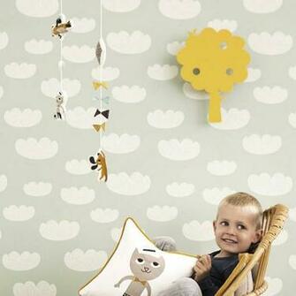 Ferm Living Wallpaper Cloud Of Paper Mint Green 53cm