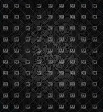 Black Victorian Wallpaper With Floral Pattern Background