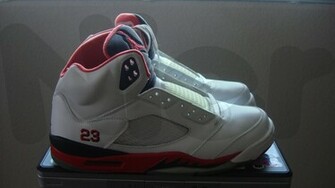 Wallpaper Retro Red Jordan Fire Jpg