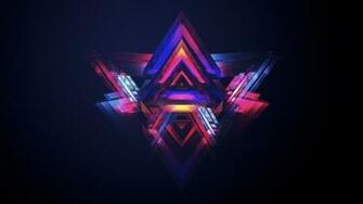 Neon Pyramids Wallpaper HD