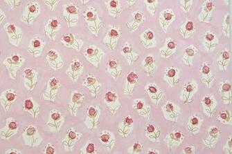 Wallpaper With Fun Illustrated Floral Design In Richer Pink And Gold