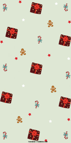 Aesthetic Christmas Wallpaper Candy Cane Present