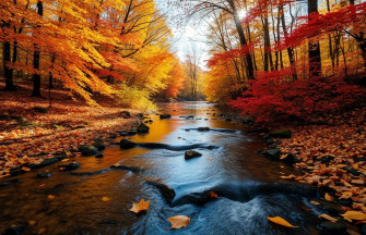 Autumn Stream Wallpaper