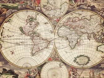 World Map With Engravings Desktop Wallpaper Pictures