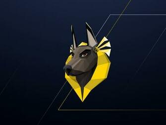 Wallpaper Dog Pharaoh Polygon Yellow Standard