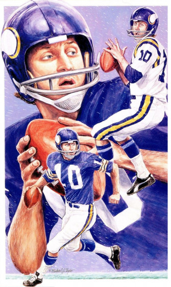 Fran Tarkenton Vikings By Michael Taylor Nfl Football