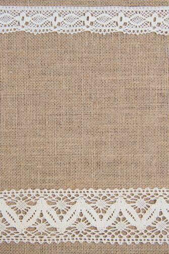 Burlap And Lace Clip Art Background With More