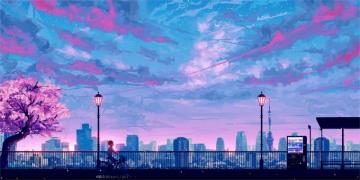 4k Anime Landscape Wallpaper In Cityscape