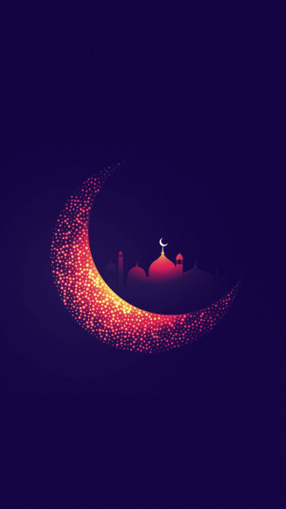 Crescent Moon And Mosque Phone Wallpaper