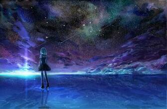 Original Clouds Night Scenic Seifuku Sky Stars Water