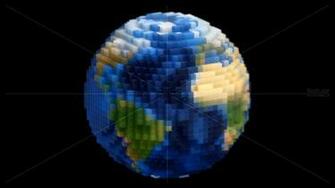 Voxel Planet Earth Globe Spin Loop With Alpha